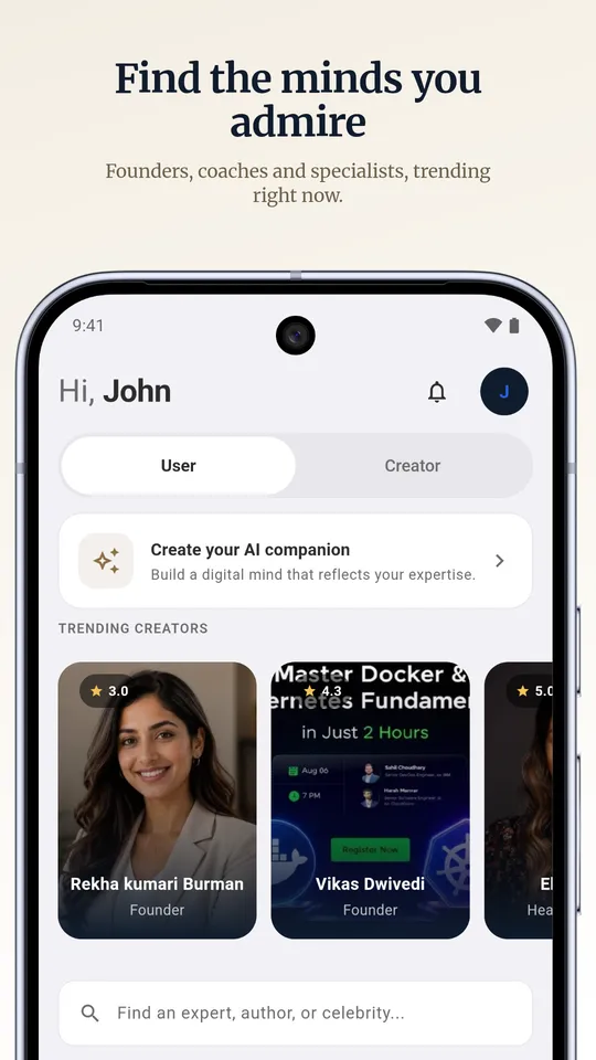 Discover creators on Saroya home