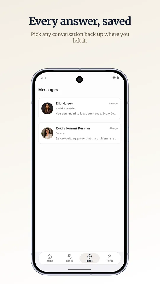 Continue conversations in the inbox